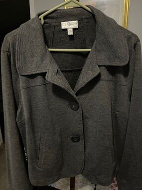 Studio works Women's Charcoal Gray Button-Front Jacket